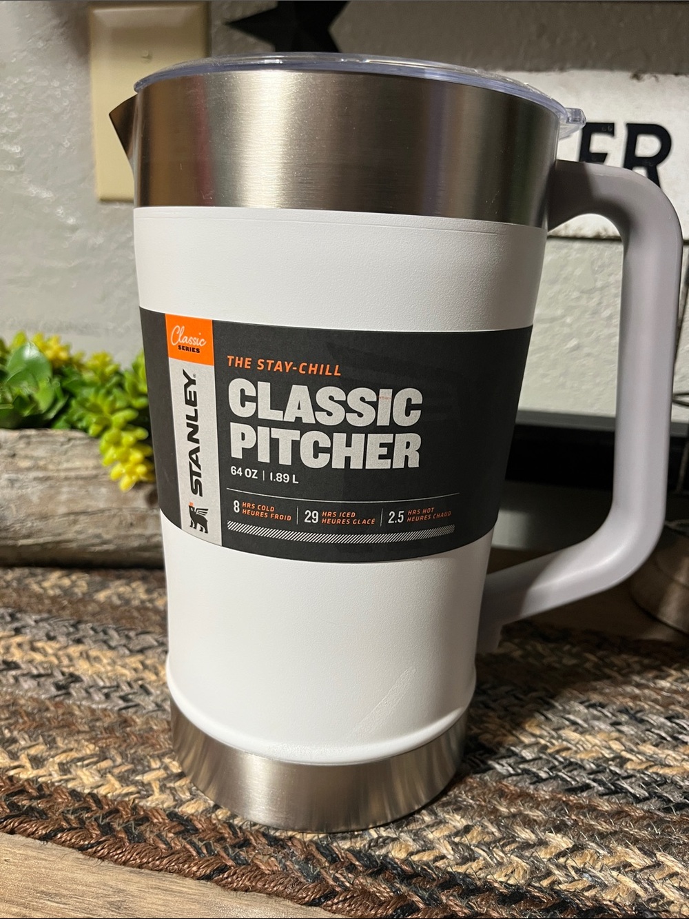 Stanley Classic Pitcher - White with Silver Accents